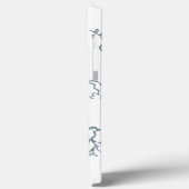 Blauweißes Monogramm-einfaches Vogelmuster Case-Mate iPhone Hülle (Rückseite / Links)