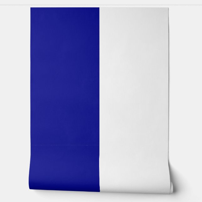 Blauweißes Muster für große Streifen Tapete (Abrollen)