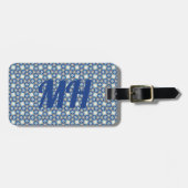 Blauweißes Muster Gepäckanhänger (Vorderseite horizontal)