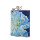 Blauweißes, romantisches Peronengemälde Flachmann (Links)