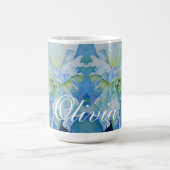 Blauweißes, romantisches Peronengemälde Kaffeetasse (Mittel)