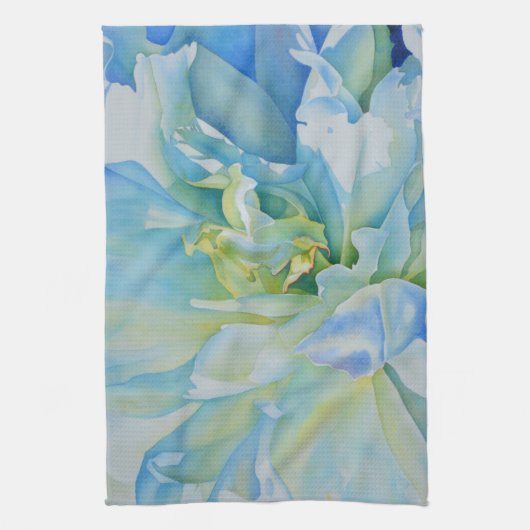 Blauweißes, romantisches Peronengemälde Küchentuch (Vertikal)