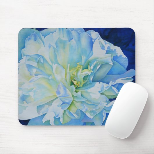 Blauweißes, romantisches Peronengemälde Mousepad (Mit Mouse)