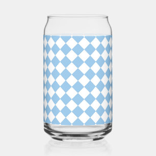 Blauweißes Schachbrett Diamantmuster Dosenglas