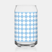 Blauweißes Schachbrett Diamantmuster Dosenglas (Rückseite)