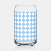 Blauweißes Schachbrett Diamantmuster Dosenglas (Links)
