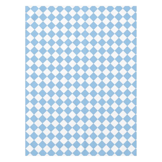 Blauweißes Schachbrett Diamantmuster Tischdecke (Vorderseite)