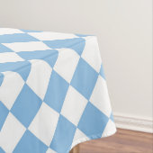 Blauweißes Schachbrett Diamantmuster Tischdecke (Beispiel)