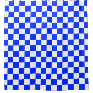 Blauweißes Schachbrettmuster für den Karo Duschvorhang