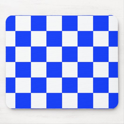 Blauweißes Schachbrettmuster für den Karo Mousepad (Vorne)