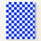 Blauweißes Schachbrettmuster für den Karo Notizblock (Rückseite)