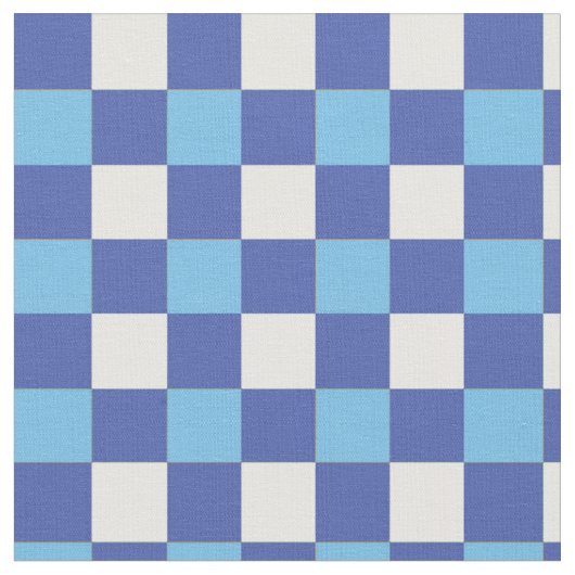 Blauweißes Schachmuster Stoff (Nahaufnahme)