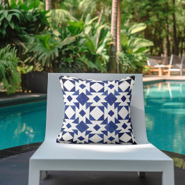 Blauweißes Sommermuster Kissen