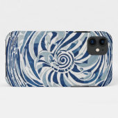 Blauweißes Swirl-Muster 02 Case-Mate iPhone Hülle (Rückseite (Horizontal))