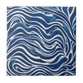 Blauweißes Swirl-Muster 06 Fliese (Vorderseite)