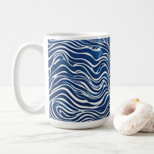 Blauweißes Swirl-Muster 06 Kaffeetasse