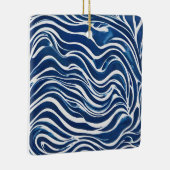 Blauweißes Swirl-Muster 06 Keramikornament (Rechts)