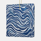 Blauweißes Swirl-Muster 06 Keramikornament (Links)