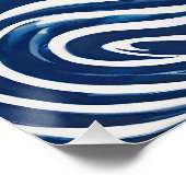 Blauweißes Swirl-Muster 06 Poster (Ecke)