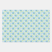 Blauweißes Vergessenstil-Me-Not-Blume Wasserfarben Geschenkpapier Set (Vorderseite)