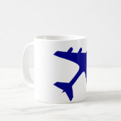 Blauweißflugzeugkonstruktion Kaffeetasse (Vorderseite Links)