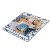 Blauweißporzellan Hampton Foto-Brauch Fliese (Seite)