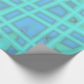Blauwelle Modernes geometrisches Abstraktes Muster Geschenkpapier (Ecke)