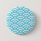 Blauwellenmuster Button (Vorderseite)