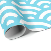 Blauwellenmuster Geschenkpapier (Rolleneckpunkt)