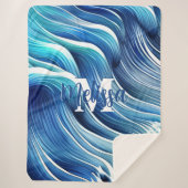 Blauwellenmuster Sherpadecke (Vorderseite)