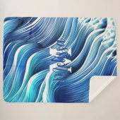 Blauwellenmuster Sherpadecke (Vorderseite (Horizontal))