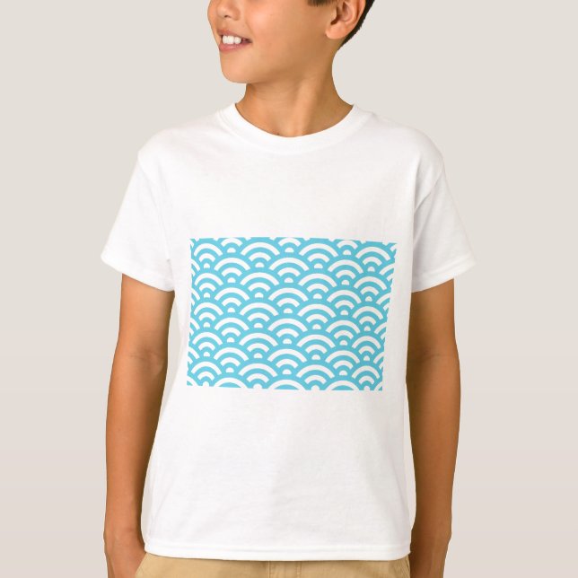 Blauwellenmuster T-Shirt (Vorderseite)