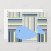 Blauwhale Gelbe Streifen auf der Postkarte (Vorne/Hinten)