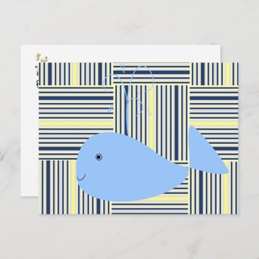 Blauwhale Gelbe Streifen auf der Postkarte (Vorne/Hinten)