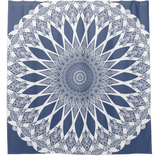 Blauwhale Hai Tristyns Mandala Duschvorhang (Vorderseite)