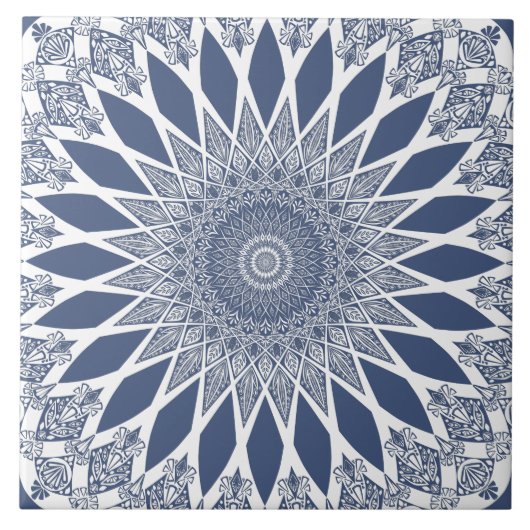 Blauwhale Hai Tristyns Mandala Fliese (Vorderseite)