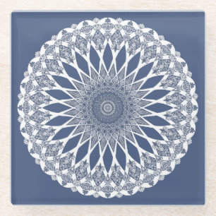 Blauwhale Hai Tristyns Mandala Glasuntersetzer