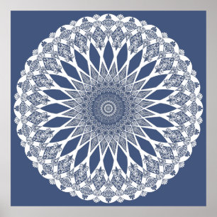 Blauwhale Hai Tristyns Mandala Poster