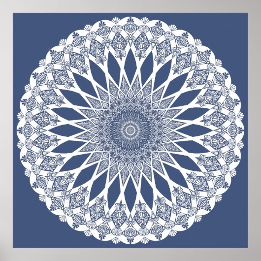 Blauwhale Hai Tristyns Mandala Poster (Vorne)