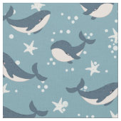 Blauwhalmuster Stoff (Nahaufnahme)