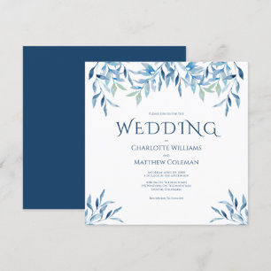 Blauwildzweige, Wasserfarbe, Hochzeit Einladung