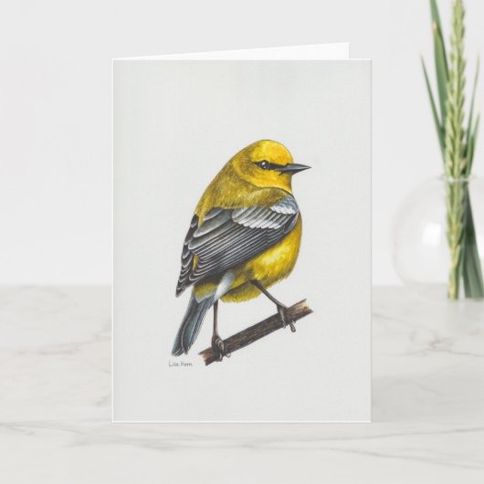 Blauwinged Warbler Art Card Dankeskarte (Vorderseite)