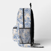 Blauwintermuster für Vintage Blume Bedruckter Rucksack (Rechts)