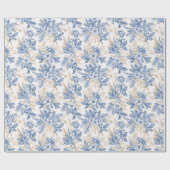 Blauwintermuster für Vintage Blume Geschenkpapier (Flach)