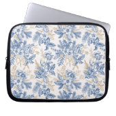 Blauwintermuster für Vintage Blume Laptopschutzhülle (Vorderseite)