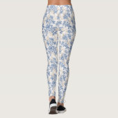 Blauwintermuster für Vintage Blume Leggings (Rückseite)