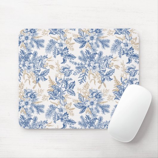 Blauwintermuster für Vintage Blume Mousepad (Mit Mouse)
