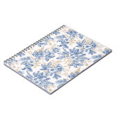 Blauwintermuster für Vintage Blume Notizblock (Linke Seite)