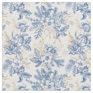 Blauwintermuster für Vintage Blume Stoff