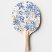 Blauwintermuster für Vintage Blume Tischtennis Schläger (Vorderseite)